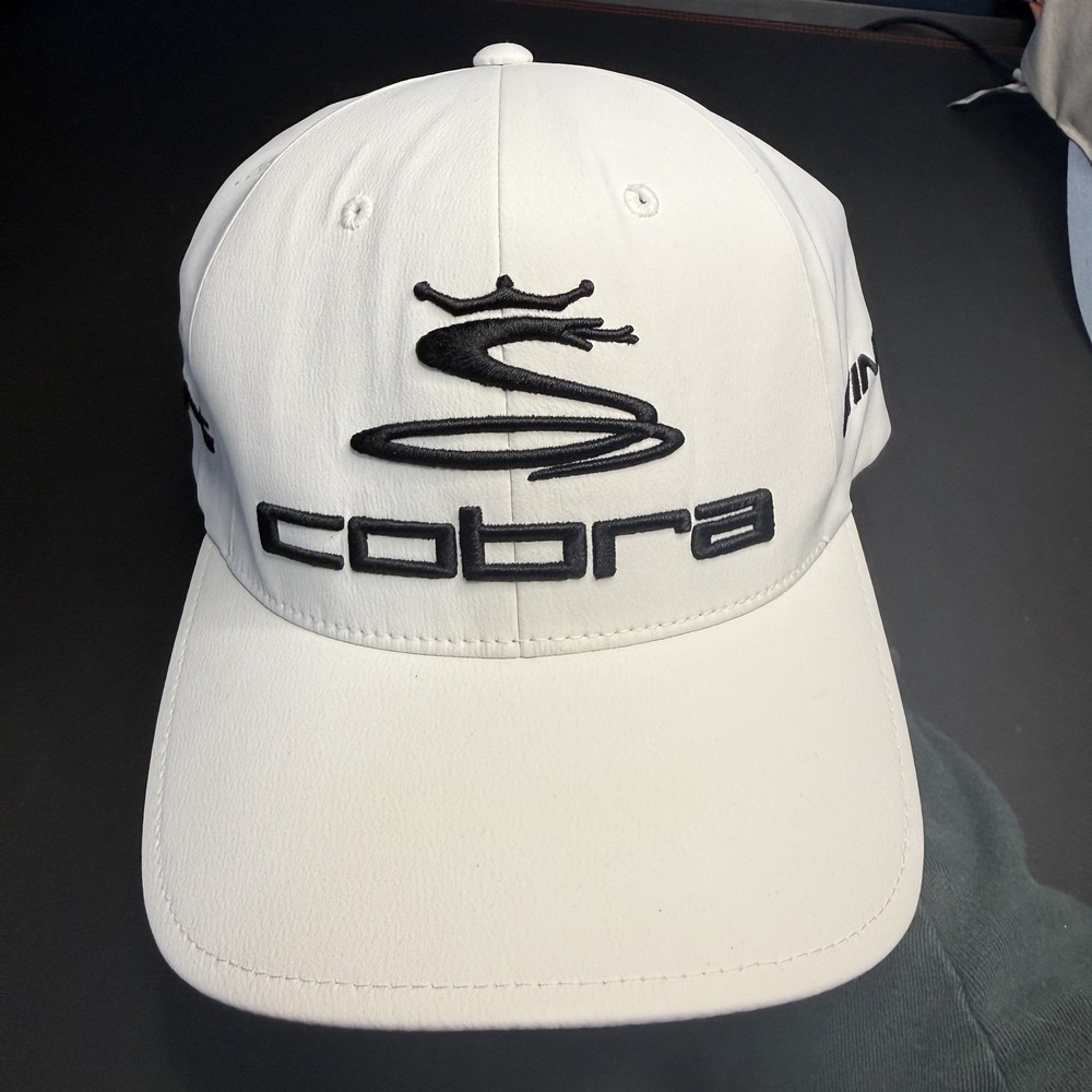 Cobra King Hat Cap Fitted Mens Large White Golf Flexfit Delta Performance
